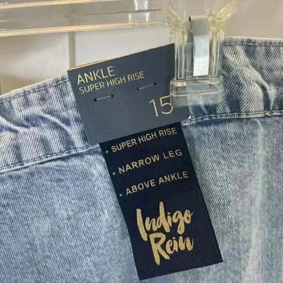 Indigo Rein Junior's Ankle Super High Rise Narrow Leg Above Ankle Jeans Size 15 - Picture 9 of 11
